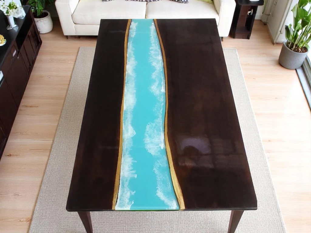 DIY Acacia Wood Epoxy Table – Customizable, Free Shipping